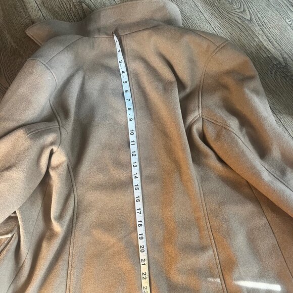 H&M Women Pea Coat Camel Sz Small Lined pockets collar Button down pockets - Picture 2 of 10